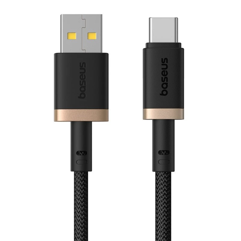 Baseus Dura USB Typ A auf Typ C 60 W Schnellladekabel 2 m Schwarz, Gold