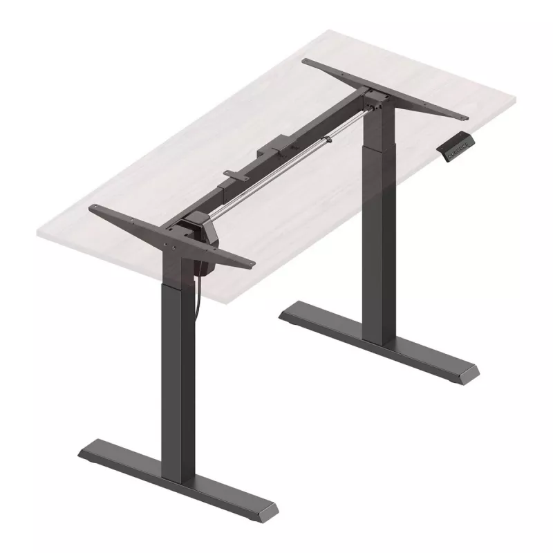 Ergo Office Höhenverstellbarer Elektrischer Schreibtisch, Grau, Max. Höhe 123 cm, 80 kg - ohne Tischplatte, für Steh- und Sitzarbeit, ER-433