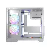 PC-Gehäuse MODECOM Volcano Panorama Midi Tower weiß — micro ATX, gehärtetes Glas, ARGB, USB-C, unterstützt GPU 400 mm