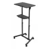 Gembird TVS-DESK-01-BK mobiler Stehtisch mit Rollen, höhenverstellbar 111–134,5 cm, Neigung 30°, max. 20 kg, schwarz