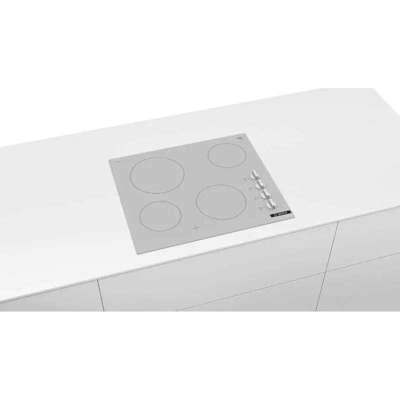 Strahlungselektrokochfeld Bosch PKE612CA2E, 6600 W, 4 Kochzonen, Weiß