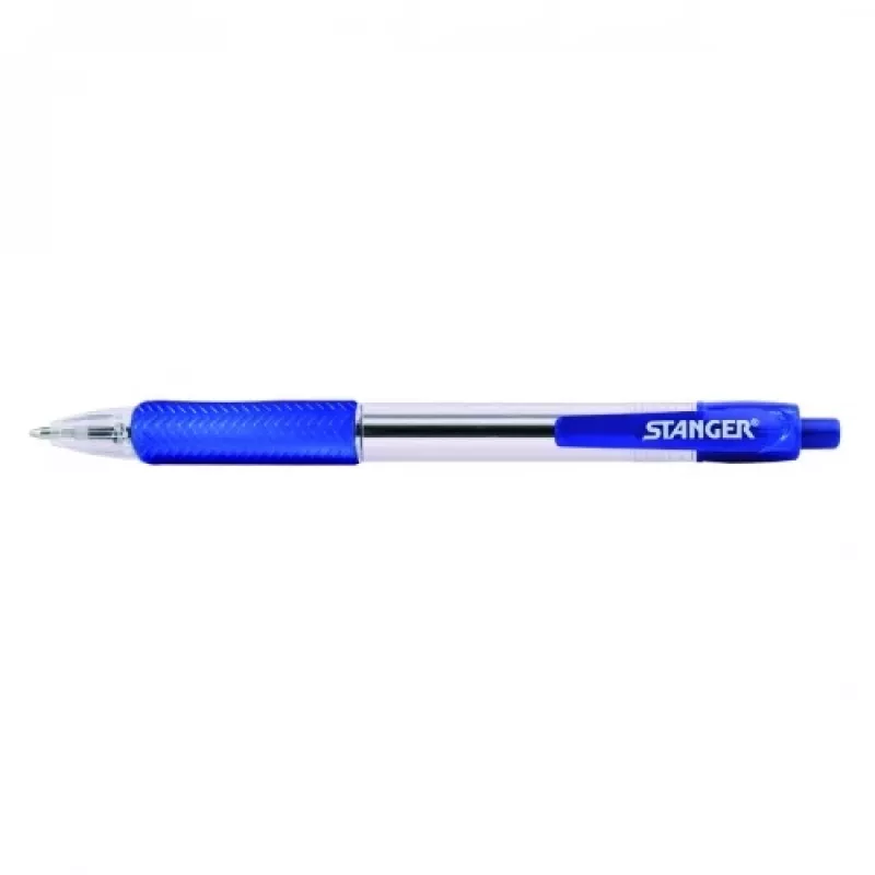 STANGER Kugelschreiber 1.0 Softgrip einziehbar, blau, 1 Stk. 18000300038