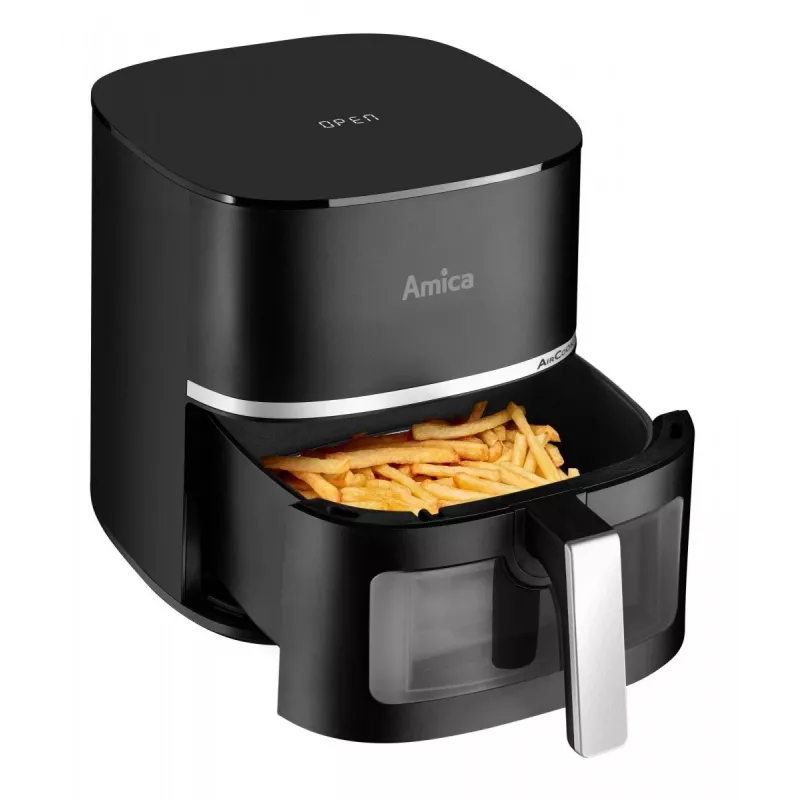 Amica AFM 6020 Heißluftfritteuse, 7,2 l, 1700 W, 10 Programme, LCD-Display, schwarz