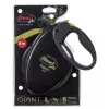 flexi Giant L Rollleine für Hunde, 8 m Gurtband, Schwarz/Gelb