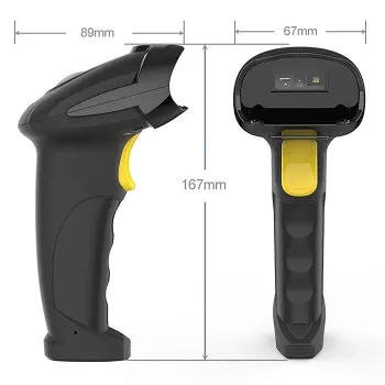 Kabelloser Barcodescanner QOLTEC 50856 – 1D- & 2D-kabelloses Handgerät, USB-Schnittstelle, ABS-Gehäuse, 170×62×100 mm, 203 g