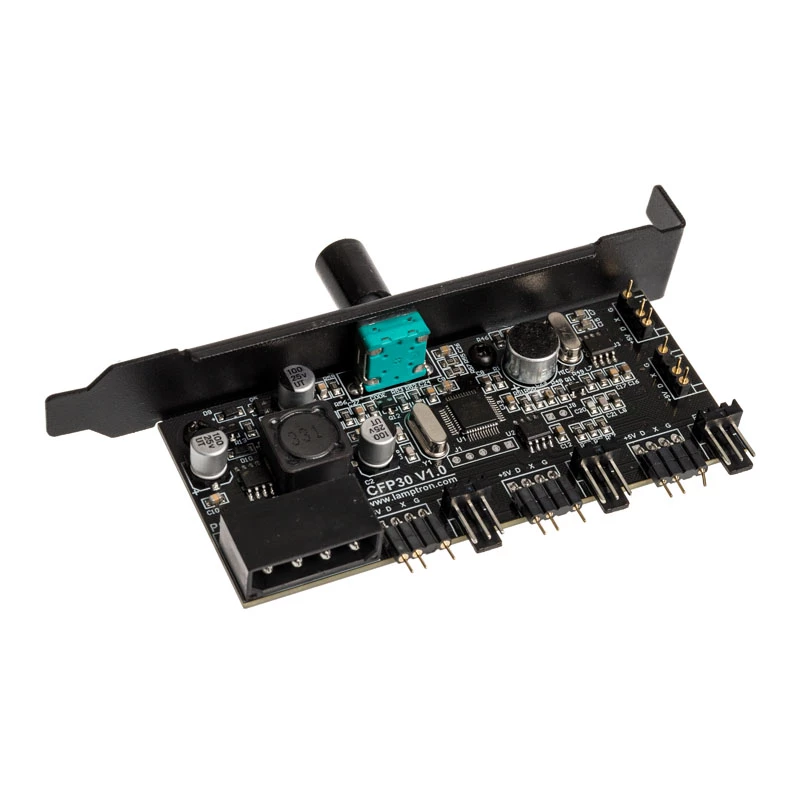 PCI-Slot-Lüfter- und RGB-LED-Controller Lamptron CFP30, schwarz
