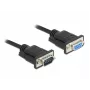 Delock RS-232 Serielles Kabel, D-Sub 9 Stecker auf Buchse, schlankes Steckergehäuse, 3 m, Schwarz