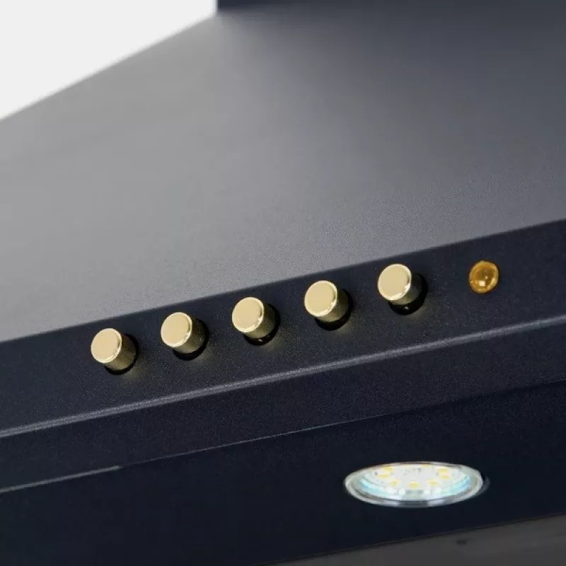 Wandhaube AKPO WK-4 Classic GOLD 60 Schwarz, 600×500 mm, Motor 106 W, 3 Geschwindigkeiten, Halogenbeleuchtung