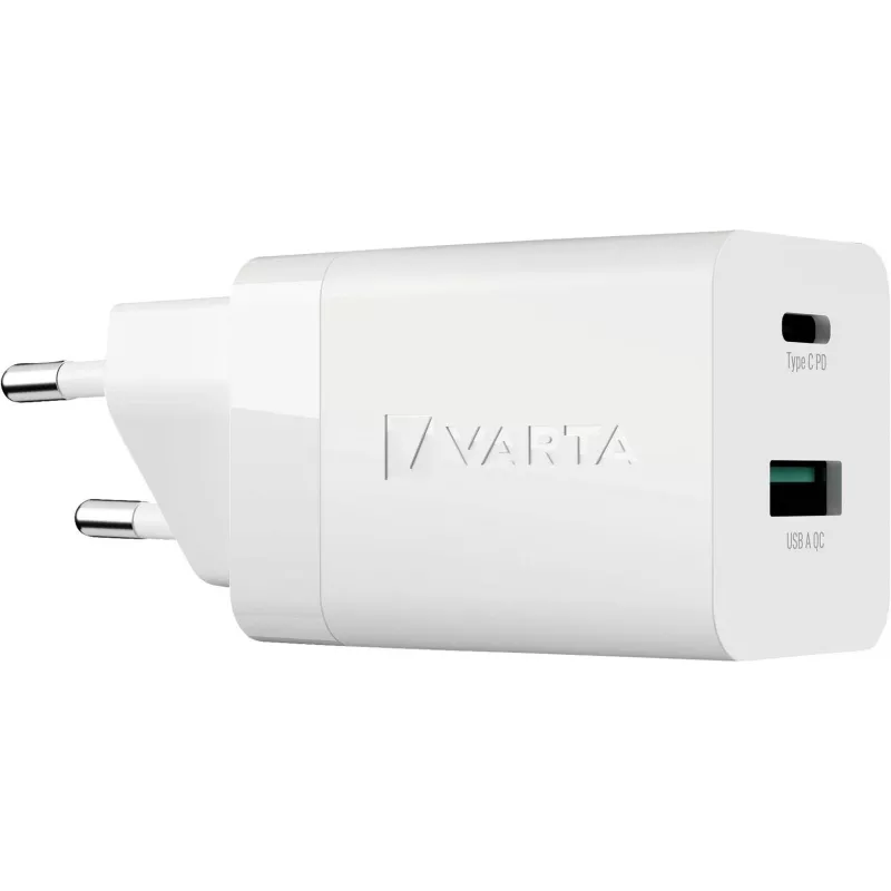 Varta Speed Charger 38 W GaN USB-C PD 20 W + USB-A 18 W Ladegerät, Weiß