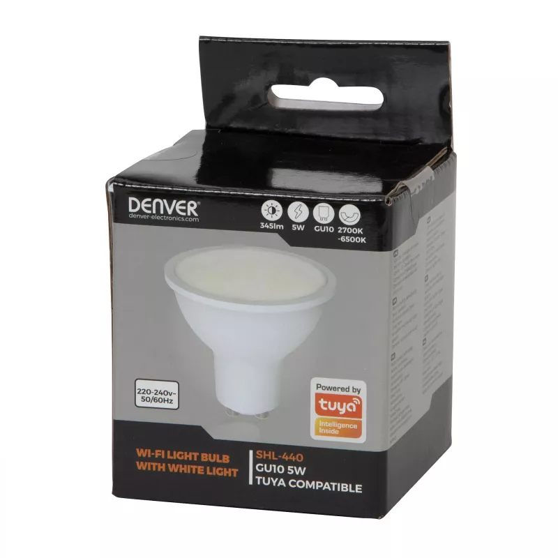 Denver SHL-440 WLAN GU10 smarte Lampe, 5 W, Weiß, 3er-Pack