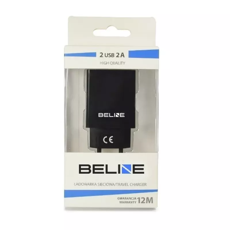 Reiseladegerät Beline Beli0012 — 2x USB-Anschlüsse, 2A Ausgang, schwarz
