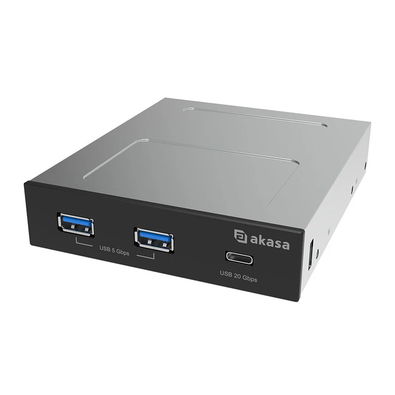 Akasa USB 20Gbps Typ-C-Panel mit zwei 5Gbps Typ-A-Anschlüssen