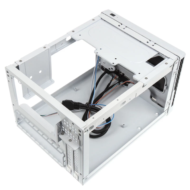 SilverStone SUGO SG13 - Desktop - Mini-DTX - ohne Netzteil (AT / PS/2) - Schwarz, Weiß - USB/Audio (SST-SG13WB-Q)