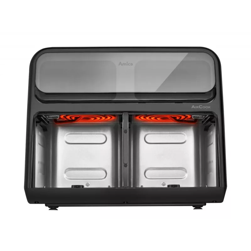 Amica AFM 7020 Doppel-Heißluftfritteuse, 8 L, 2400 W, Schwarz