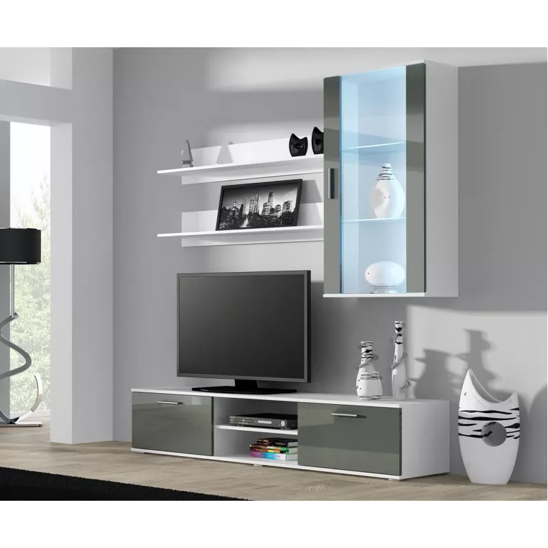 Cama TV-Ständer SOHO 180 weiß/grau glänzend