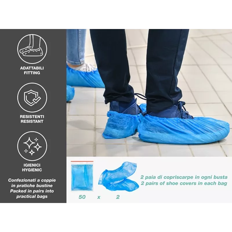Beper C206UTI006 Überschuhe, 100 Stück, wasserdicht