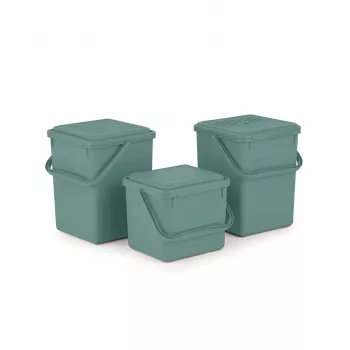 Mülltrennbehälter rotho Grün 4,5 l – kompakter Technopolymer-Recyclingbehälter mit Aufhängeloch