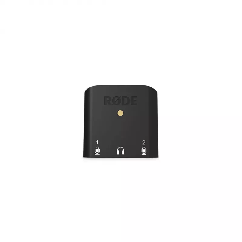 RØDE AI-Micro mobiles Audio-Interface, 2x 3,5-mm-TRS/TRRS-Eingänge, 3,5-mm-Kopfhörerausgang, USB-C, schwarz