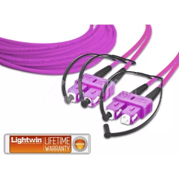 Lightwin Hochwertiges Duplex LWL-Patchkabel, MM OM4, SC - SC LWL-Patchkabel (LDP-50 SC-SC 5.0 OM4)