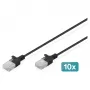 Patchkabel DIGITUS CAT6 U-UTP schlank 1,5 m, schwarz — 10er-Pack