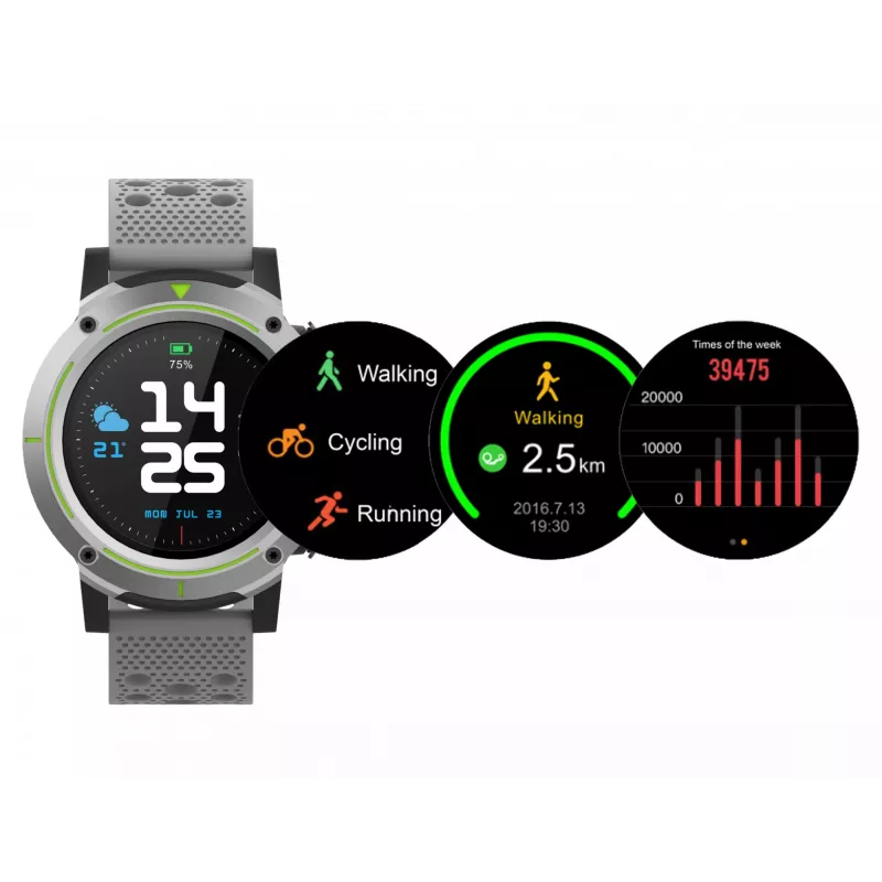 Denver SW-510 GPS-Smartwatch, 1,3" Touchscreen, Grau