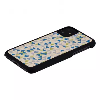Handyhülle man and wood für iPhone 11 — blaues Dreieck auf Schwarz, schützende Hartschale