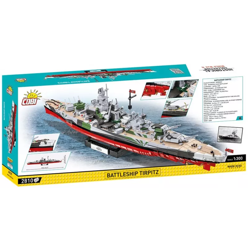 COBI 4839 Historical Collection Schlachtschiff Tirpitz Klemmbausteinset, 2810 Elemente, 1:300