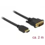 DeLOCK - Videokabel - HDMI / DVI - DVI-D (M) auf HDMI (M) - 2,0 m - Dreifachisolierung - Schwarz - Rändelschrauben (85654)