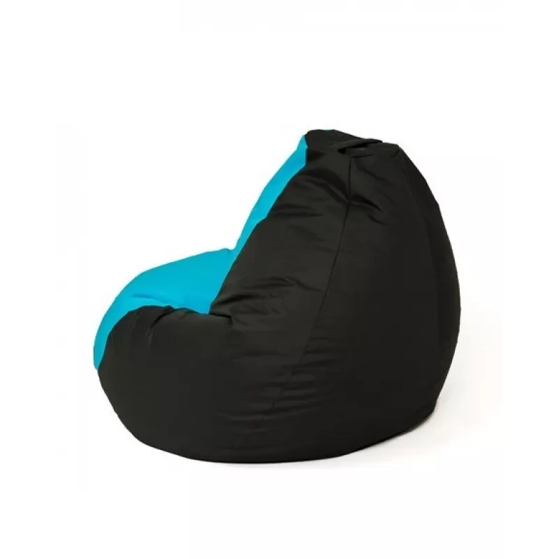 Sako bag pouffe Pear Schwarz and Blau L 105 x 80 cm