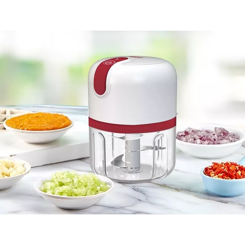 Beper P102ROB050 USB-wiederaufladbarer Zerkleinerer, 0,25 L, 30 W, Weiß/Rot
