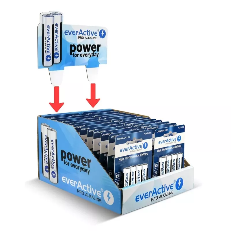 Alkali-Batterien everActive AAA LR034BLPADIS – Packung mit 96 Stück