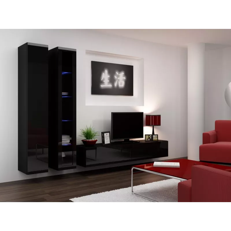 Cama Vitrine VIGO '180' 180/40/30 schwarz/schwarz glänzend