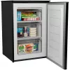 Bomann GS 7253 Gefrierschrank, 87 Liter, Energieeffizienzklasse C, Klimaklasse SN-T, Türanschlag wechselbar, Edelstahl-Optik dunkel, schwarz