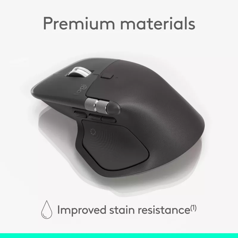 Logitech MX Master 4 for Business Maus – Kabellos + Bluetooth, 8000 DPI, Graphit | Logitech