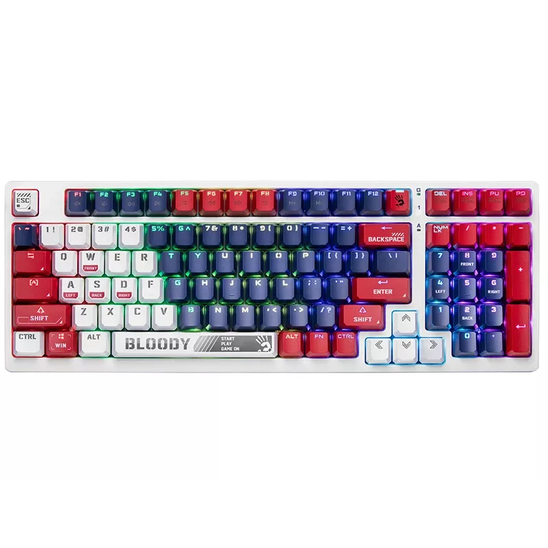 A4Tech Bloody S98 mechanische Gaming-Tastatur, USB, Sports Navy, BLMS Red Plus Switches