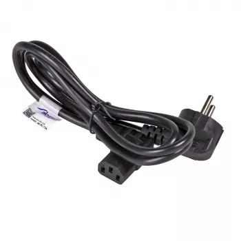 AKYGA AK-PC-12A Winkel-Netzkabel CEE 7/7 auf IEC C13, 3 m, Schwarz