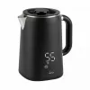 Jata JEHA1575 Wasserkocher, 1,7 l, 1500 W, 5 Temperaturstufen, Schwarz/Edelstahl