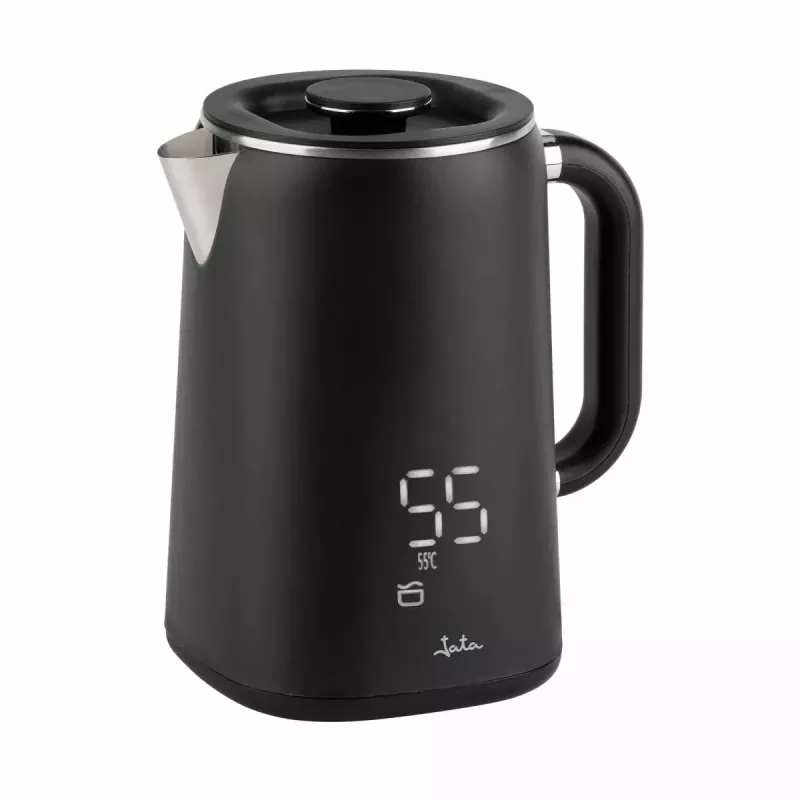 Jata JEHA1575 Wasserkocher, 1,7 l, 1500 W, 5 Temperaturstufen, Schwarz/Edelstahl