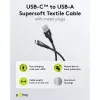 Goobay USB-C Kabel Fabric Supersoft mit Metallsteckern, 2 m, Schwarz (2m, USB 2.0, 60W), USB-Kabel