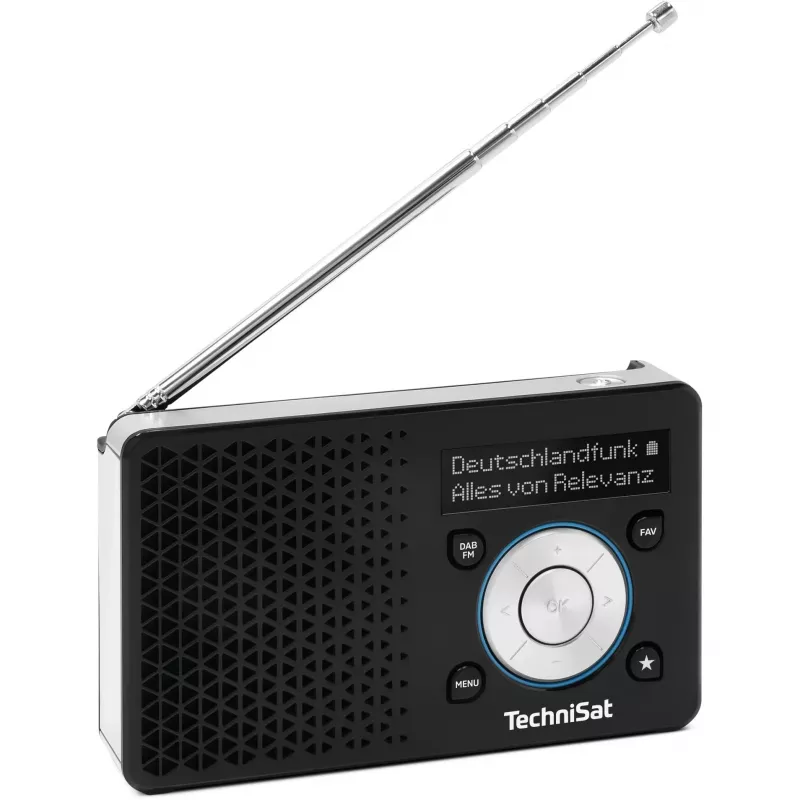 TechniSat DigitRadio 1 A 0100/4997 Digitalradio, DAB+/UKW, RDS, 40 Senderspeicher, ASA-Warnfunktion, Schwarz/Silber