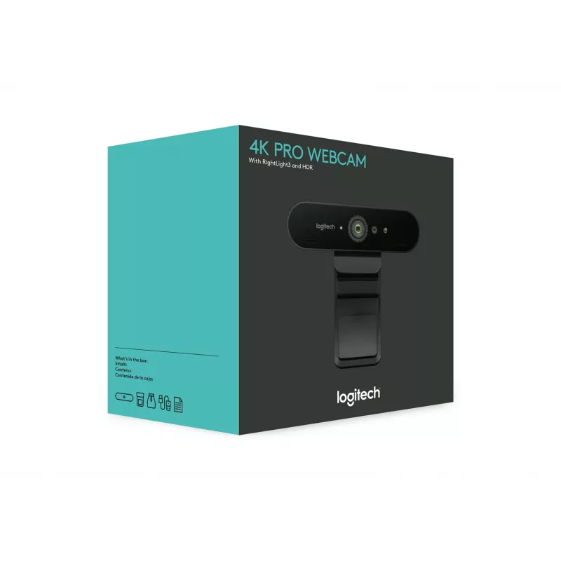 Logitech BRIO 4K Ultra HD Pro Webcam 960-001106, 4096x2160, HDR, RightLight 3, 5-fach-Digitalzoom, Autofokus, USB 3.0 (USB-C), schwarz