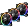 Thermaltake Riing 12 LED RGB Sync Edition CL-F071-PL12SW-A 120-mm-Gehäuselüfter, 3er-Pack, bis zu 1500 U/min, Schwarz