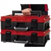 Einhell 4540019 E-Case S-F Systemkoffer mit Rasterschaumstoff, spritzwassergeschützt, Polypropylen, 25 kg Tragelast, Schwarz/Rot