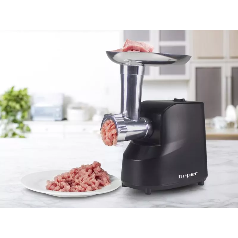 Beper P102ROB200 elektrischer Fleischwolf mit Tomatenpresse, 1200 W, Schwarz