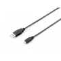 Equip USB 2.0 Type A to Micro-B Kabel, 1.0m, Schwarz, 1 m, USB A, Micro-USB B, USB 2.0, Male/Male, Schwarz
