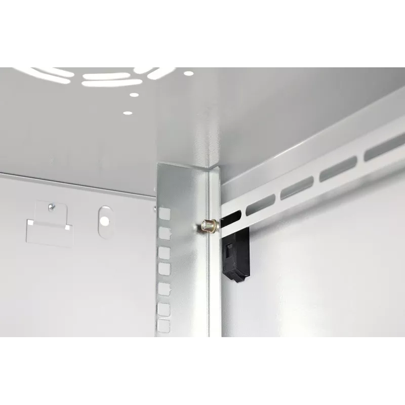 Wandmontierbarer 19-Zoll-Rackschrank DIGITUS Dynamic-N DN-37106 — 9U, 600x600 mm, IP20, Schlüsselschloss