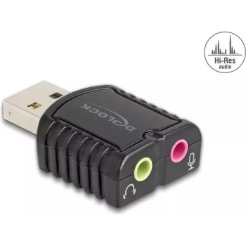 Delock 65964 Externe USB-Soundkarte, 24 Bit / 96 kHz, USB Type-A
