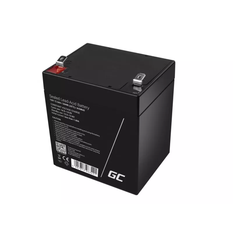 Green Cell AGM45 UPS-Batterie, versiegelte Blei-Säure (VRLA), 12 V, 5,3 Ah