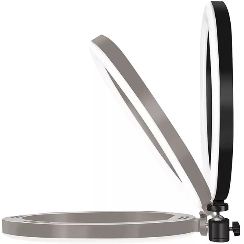 LogiLink AA0151 LED-Ringlicht für Smartphones, Ø 200 mm, 3 Farbmodi, dimmbar, 1/4-Zoll-Stativgewinde, mit Smartphone-Halterung, USB, 1,8 m Kabel, schwarz