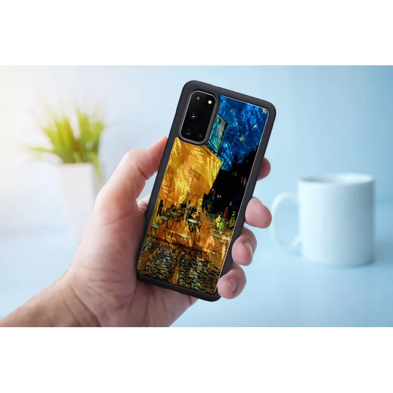 Schutzhülle iKins für Samsung Galaxy S20 – schwarz, Caféterrasse-Design